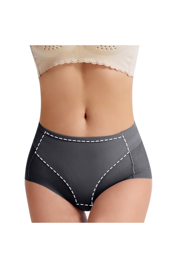 Women's Thin Mid Waist Postpartum Briefs, Waist Closing And Hip Lifting Panties, Mesh Breathable Pure Cotton Women's Underwear, Waistband Beauty