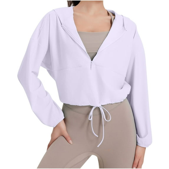 HBYJLZYG Women's UPF 50+ Light Jacket Summer Sun Protection Hoodie SPF UV Jacket Hiking Fishing Shirt Long Sleeve Half Zip 2024