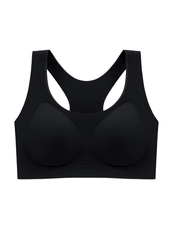 Women's Wirefree Seamless Racerback Bra with Pullover Design and Molded Cups, Comfortable Everyday Support for Casual Daily Wear and Light Sports Activities