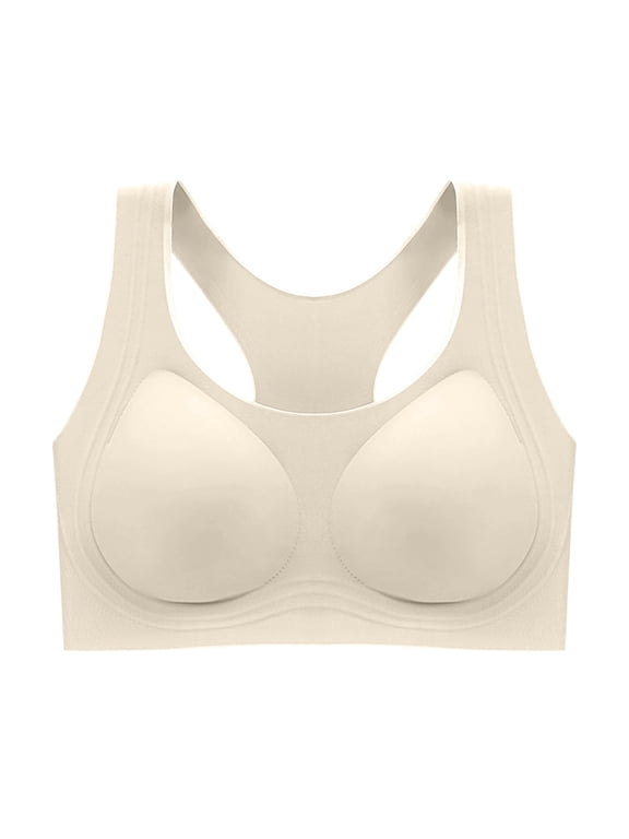 Women's Wirefree Seamless Racerback Bra with Pullover Design and Molded Cups, Comfortable Everyday Support for Casual Daily Wear and Light Sports Activities