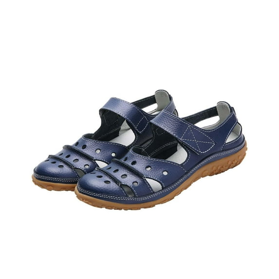 HBYJLZYG Womens Closed-Toe Sandals, Summer Hollow Hole Breathable Nurse Casual Ankle Strap Wedges Sandals