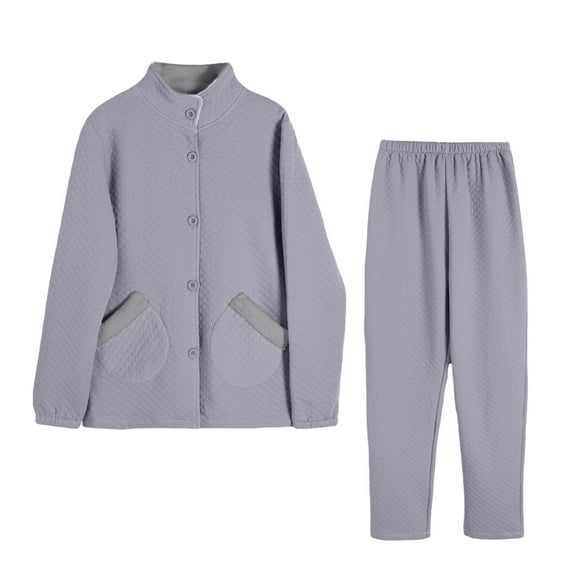 HBYJLZYG Womens Pajama Sets 2 Piece, Women's Fall And Winter Keep Warm Fleece Thickened Long Sleeve Jackets And Pants Sleepwear Loungewear Set