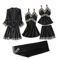 thumbnail image 1 of HBYJLZYG Womens Pajama Sets 5Pcs Satin Cute Loungewear Tank Tops Pants Set Silk Nightgown With Robe, Pajamas For Women 2024, 1 of 3
