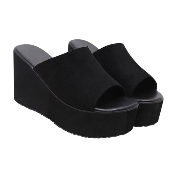 HBYJLZYG Womens Platform Wedge Siides Sandals Open Toe Slip On Lightweight Wedges Sandals