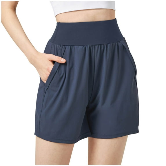 HBYJLZYG Womens Sports Yoga Shorts Fitness Running Casual Loose Breathable Quick Dried Biker Shorts With Pockets