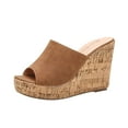 thumbnail image 1 of HBYJLZYG Womens Wedges Slide Sandals Slip On Open Toe Platform Sandals Summer Platform Sandals Beach Shoes Outdoor High Heel Slippers, 1 of 6