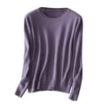 thumbnail image 1 of HBYJLZYG Womne's Ribbed Round Neck Slim Fitted T Shirts Basic Solid Long Sleeve Layering Tee Tops, 1 of 3