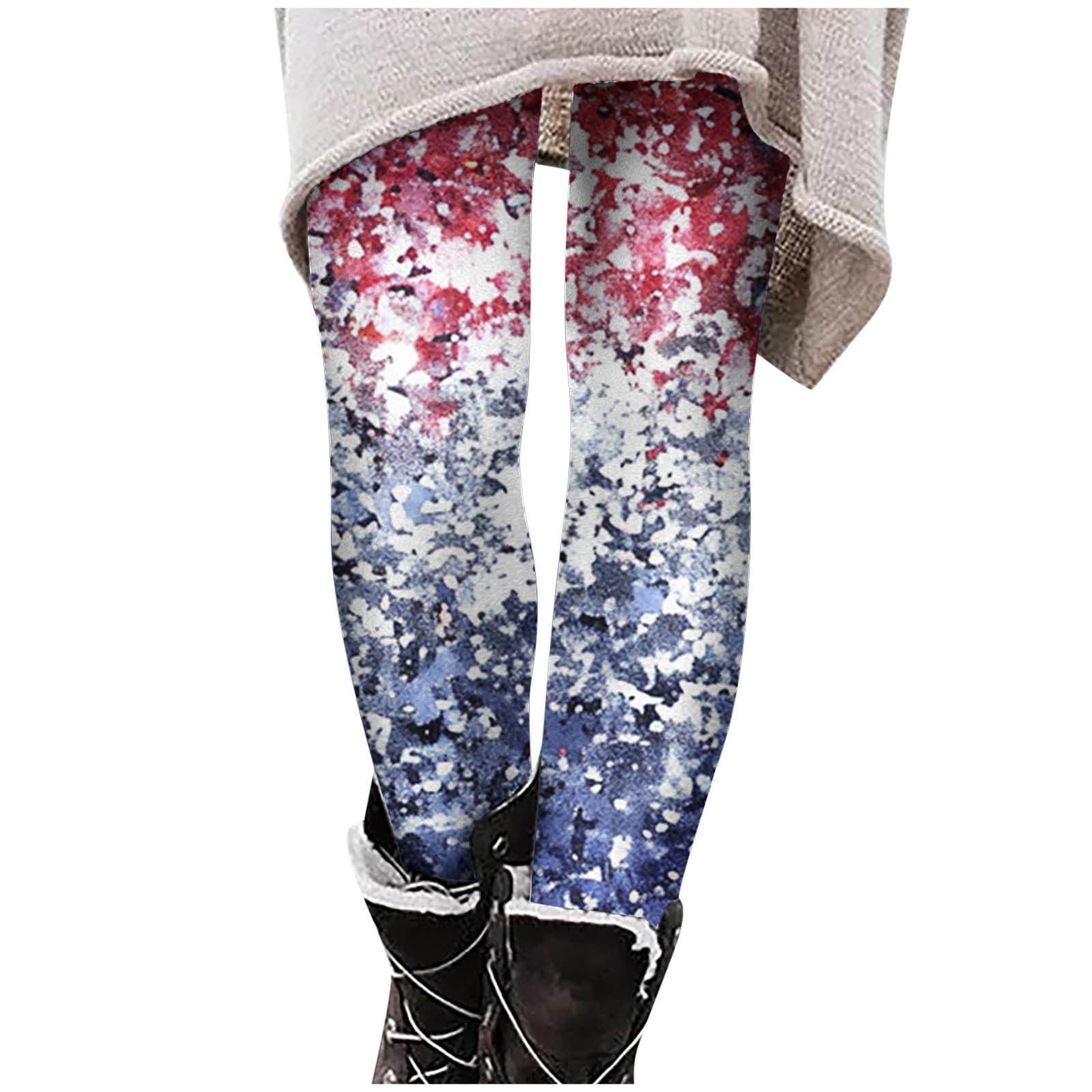 HBYJLZYG Workout Legging Pants Full Length, Flag Day Print Women Yoga Pants, Skinny Leggings For