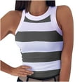 thumbnail image 1 of HBYJLZYG Workout Tank Tops For Women, Striped Print Racerback Sleeveless Workout Tops Round Neck Mesh Back Athletic Running Shirts, 1 of 4