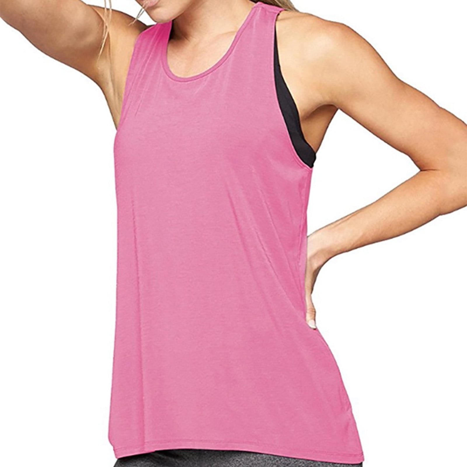 Jalioing Summer Athletic Tops For Women Scoop Neck Sleeveless Sport Tank Tops Racerback Basic Gym Workout Shirts - View #8