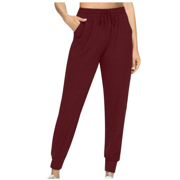 HBYJLZYG Yoga Pants Women, High Waist Pants For Women Solid Color Loose Fitting Leggings Casual Sport Pants Trousers
