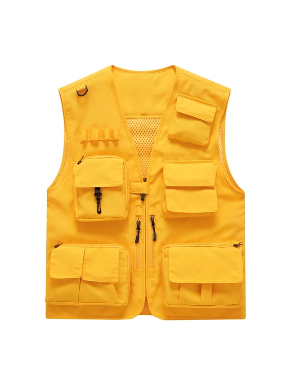 Zip Up Utility Vest for Women, Multi Pocket V Neck Outdoor Workwear with Mesh Back, Lightweight Fishing Gilet, Adjustable Travel Photographer Top Blouses & Tops