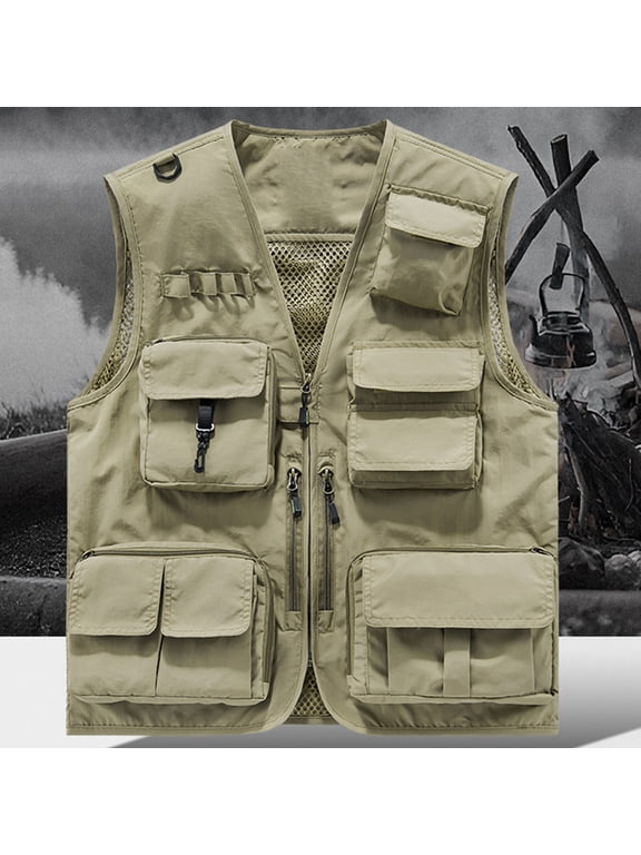 Zip Up Utility Vest for Women, Multi Pocket V Neck Outdoor Workwear with Mesh Back, Lightweight Fishing Gilet, Adjustable Travel Photographer Top