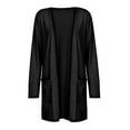 thumbnail image 1 of HBYJLZYG womens coat Womens Ladies Solid V-neck Cardigan Long Sleeve Coat Pockets Outerwear, 1 of 9