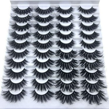 HBZGTLAD 20 Pairs Thick Long False Eyelashes 4 Style Different Fake Lashes F082