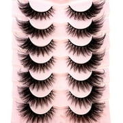 HBZGTLAD 7 Pairs False Eyelashes Cross Curl Lashes