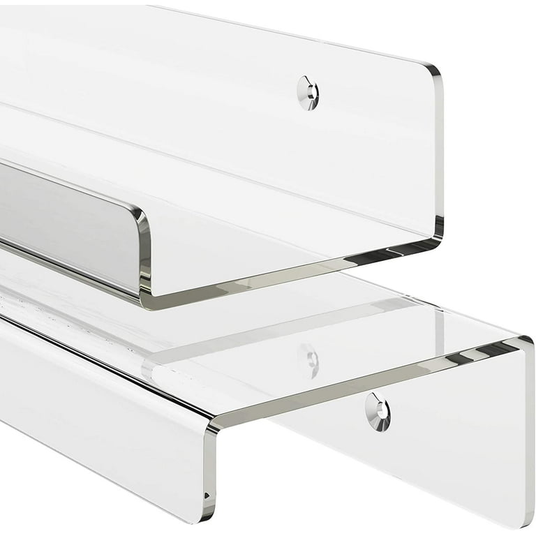 2pcs Luxury Clear Acrylic Bathroom Shelf With Wall Mounting Storage, No  Need To Drill Holes