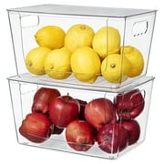 HBlife 2 Pack Pantry Organizer Storage Stackable Kitchen Laundry Organizers for Onion, Potato, Fruit, Produce, Vegetable Clear