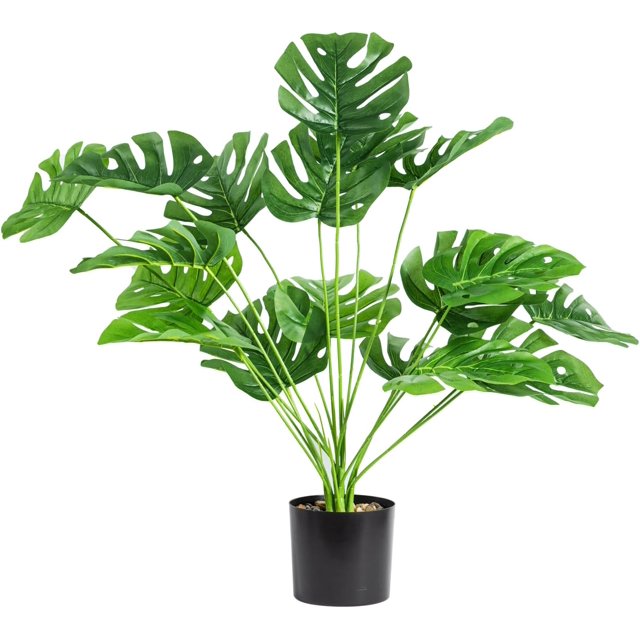 HBlife 28 inch Fake Plants Large Monstera Plant Tropical Palm Tree