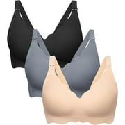 HBlife 3 Pack Nursing Bras for Breastfeeding Ultra Comfort Seamless Maternity Bra Pack Wireless Pregnancy Bralette Bra Extender