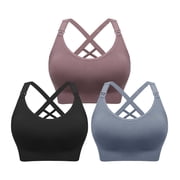 HBlife 3 Pack Seamless Nursing Sports Bra Support Yoga Maternity Bras Pregnancy Sleep Bralette.Criss-Cross