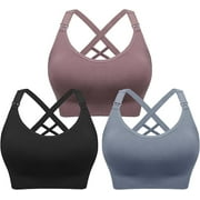 HBLIFE 3 Pack Seamless Nursing Sports Bra Support Yoga Maternity Bras Pregnancy Sleep Bralette.Criss-Cross