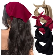 HBlife 4 Pack Hair Bandanas Tie-Back Triangle Boho Head Scarf for Women Girls