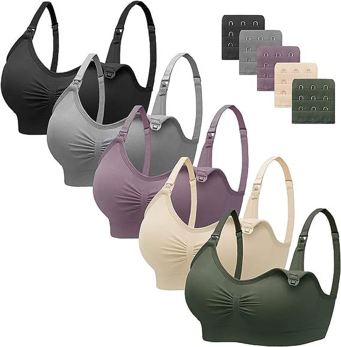 HBlife 5 Pack Nursing Bras for Breastfeeding Womens Maternity Bras