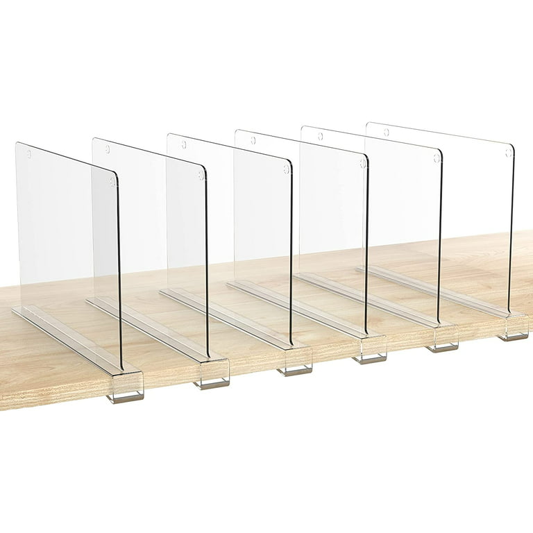 6 Pack Shelf Dividers for Closet Organization,Clear Acrylic Shelf Separators  for Wooden Shelving,for Kitchen Cabinets,Clothes Organizer and Bedroom  Storage - Yahoo Shopping
