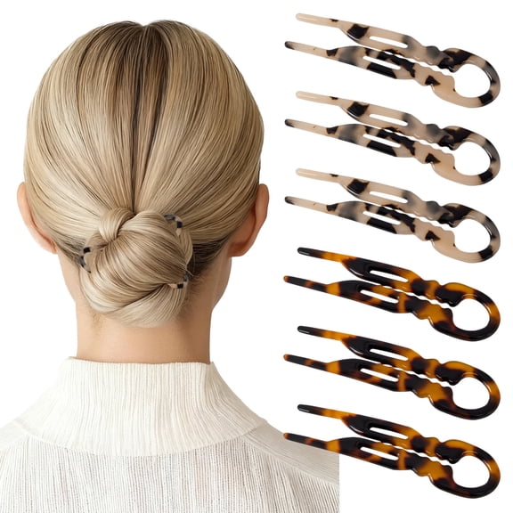 HBlife 6 Pack Small Prestige French Hair Pins, Ergonomic Design Hair Pins for Thin Thick Hair