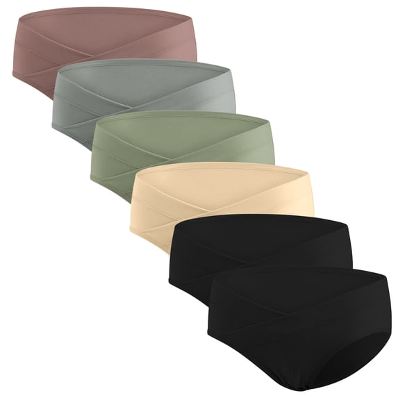 HBlife 6 Pack Womens Cotton Maternity Underwear,Healthy Maternity Pregnancy Panties Postpartum Mother Under Bump Underwear