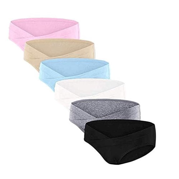 HBlife 6 Pack Womens Cotton Maternity Underwear,Healthy Maternity Pregnancy Panties Postpartum Mother Under Bump Underwear