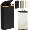 thumbnail image 1 of HBlife 63L Slim Laundry Hamper with Lid and Inner Removable Bag Narrow Collapsible Dirty Clothes Basket for Bathroom, Bedroom and Laundry, Black, 1 of 7