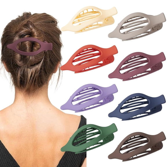 HBlife 8 Pack French Flat Clips Matte Hair Claw Clips for SThick & Thin Hair