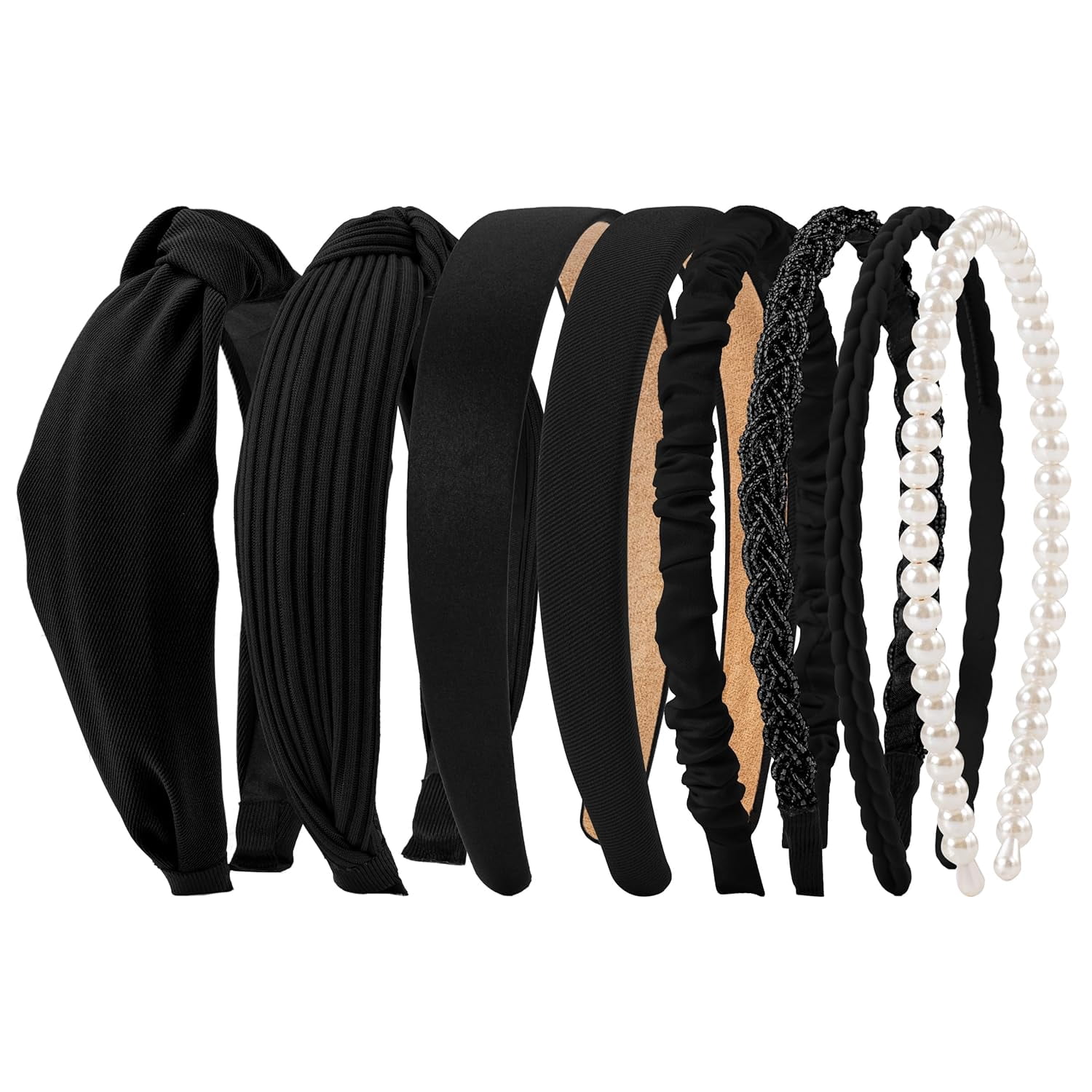 4 Fasce Per Capelli Donna E Ragazza - Modello Annodato, Antiscivolo, Larghe 12 Cm, Stile Boho Floreale, Colori Mix - 2