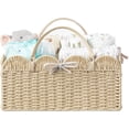 thumbnail image 1 of HBlife Baby Diaper Caddy Organizer, Paper Rope Nursery Storage Bin Baskets, Baby Shower Gifts,Beige, 1 of 7