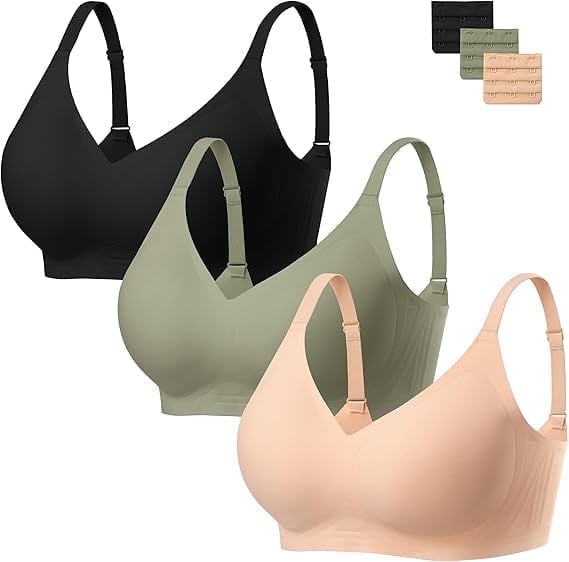 HBlife Bra for Women No Underwire Comfort Seamless Bras Push Up Wireless Bras Full Coverage Bralettes, Bra Extender