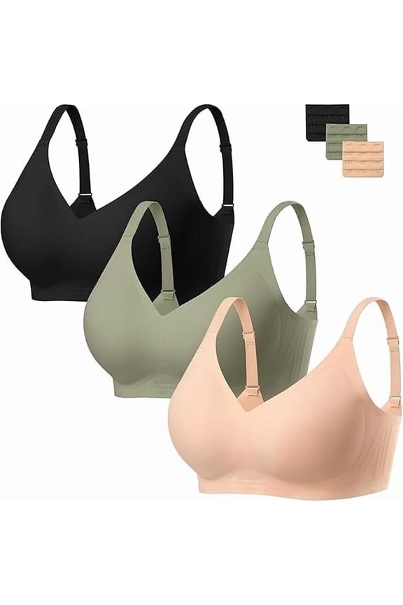 Bra for Women No Underwire Comfort Seamless Bras Push Up Wireless Bras Full Coverage Bralettes, Bra Extender
