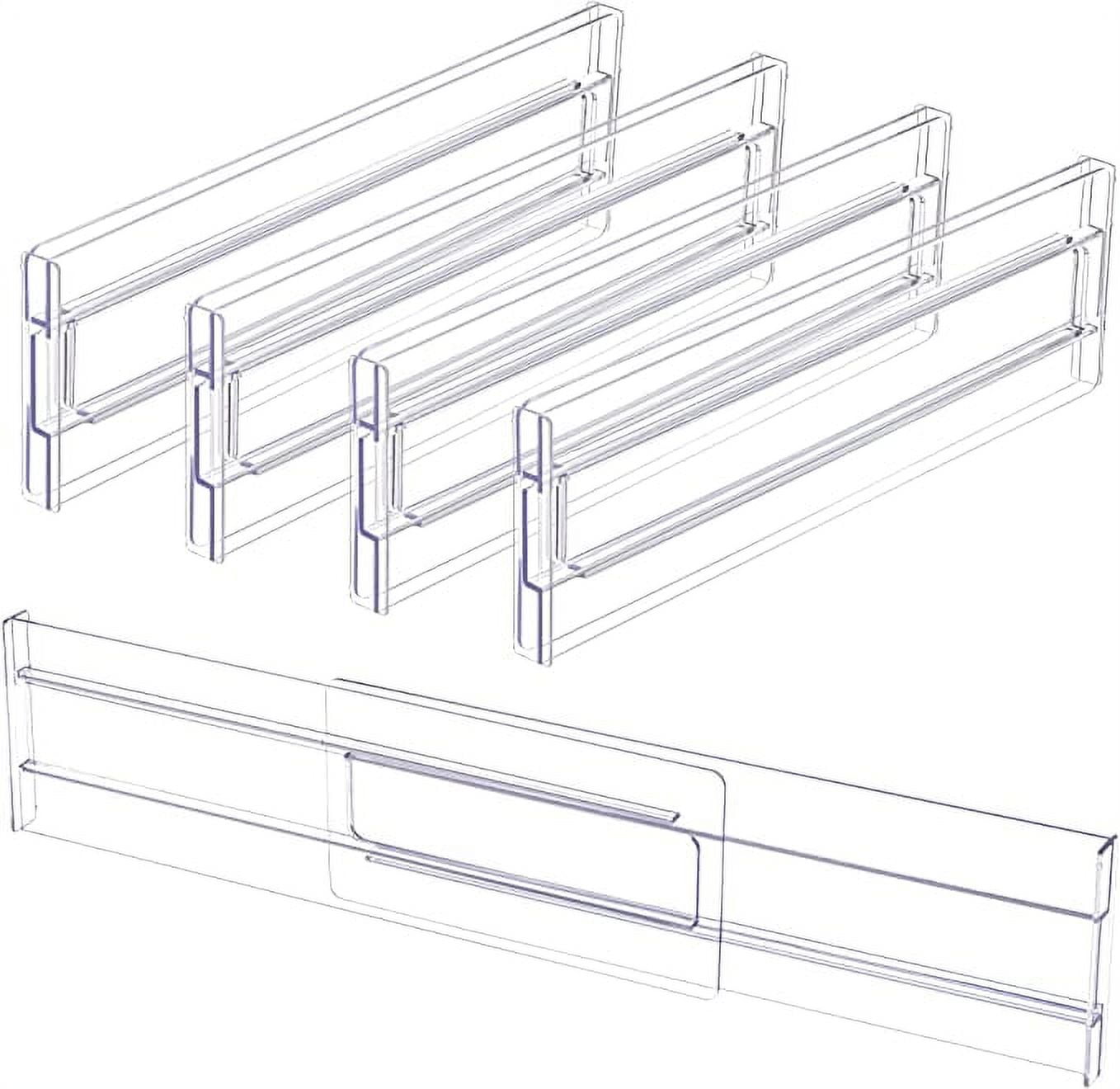 HBlife Drawer Dividers Organizer 8 Pack, Clear Plastic Adjustable
