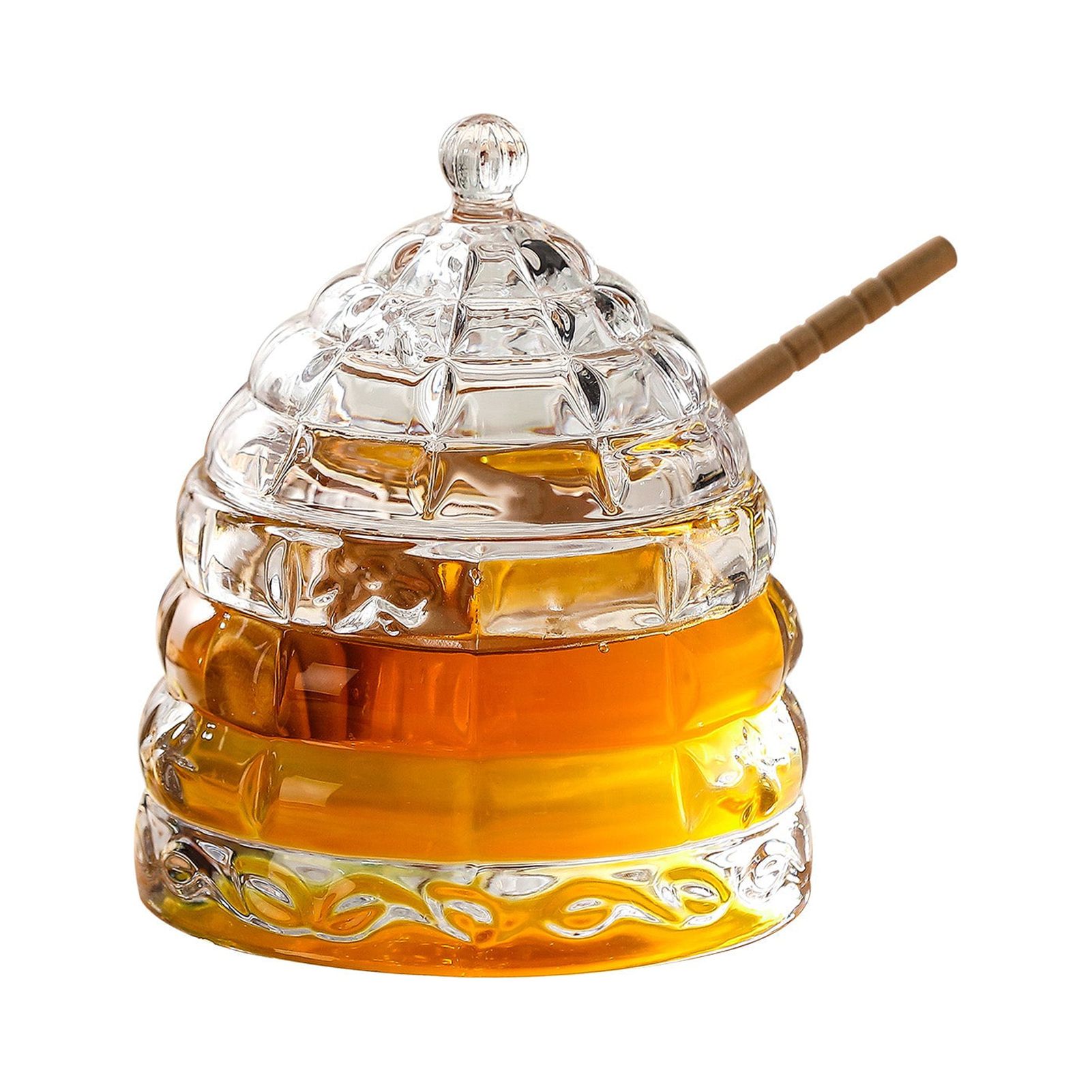 The Pioneer Woman Vintage Floral Honey Jar with Lid and Wood Dipper