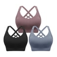 thumbnail image 1 of HBlife Maternity Seamless Nursing Sport Bras, Pink, Black, Blue (3 Pack) L, 1 of 7