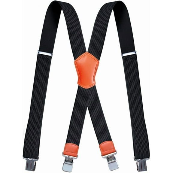 HBlife Men's Adjustable X-Back with Clips Suspenders, Black
