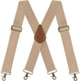 thumbnail image 1 of HBlife Men's X-Back 2 Inches Wide Heavy Duty Clips Adjustable Suspenders,Light Coffee, 1 of 7