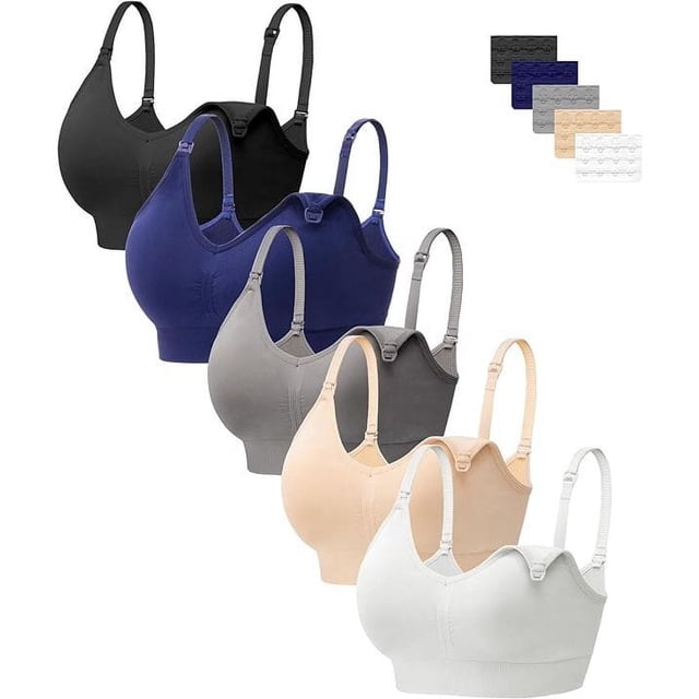 Semeless HBlife 5-Pack Women's Seamless Nursing Maternity Bras with Extra ...