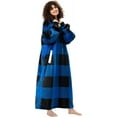 thumbnail image 1 of HBlife Oversized Long Wearable Blanket Hoodie for Adult, Thick Sherpa Sweatshirt with Elastic Sleeves and Giant Pockets Super Warm and Cozy Fuzzy Plush Fleece Blanket Jacket, Plaid Blue, 1 of 7