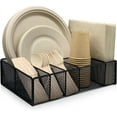 thumbnail image 1 of HBlife Paper Plate Organizer for Countertop, Metal 6 Compartments Kitchen Utensil Holder, 1 of 7