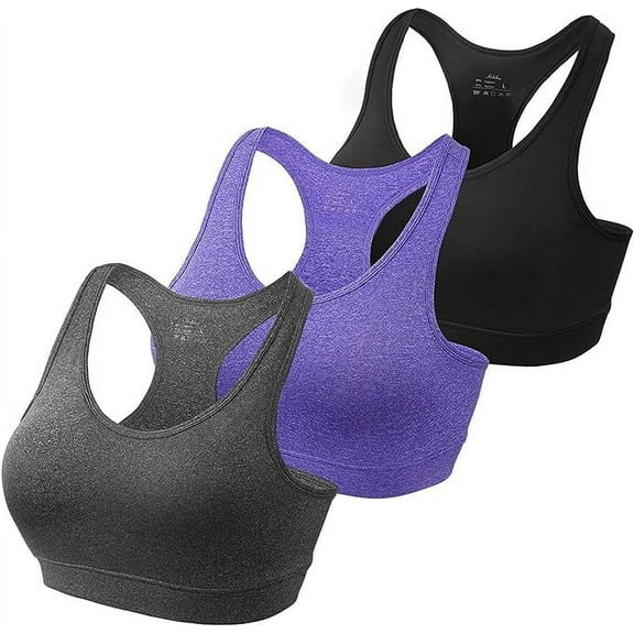 HBlife Racerback Sports Bras for Women, Padded Seamless High Impact Support for Yoga Gym Runing Workout Fitness