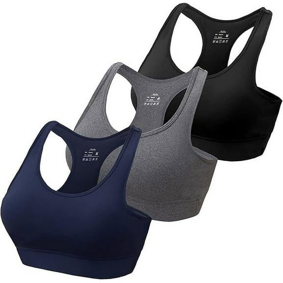 HBlife Racerback Sports Bras for Women, Padded Seamless High Impact Support for Yoga Gym Runing Workout Fitness