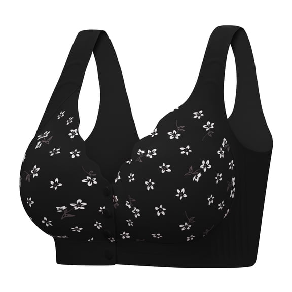 HBlife Seamless Daisy Bra for Women, Front Closure Jelly Bras Soft,Post Surgery Mastectomy Recovery,No Underwire Bralettes