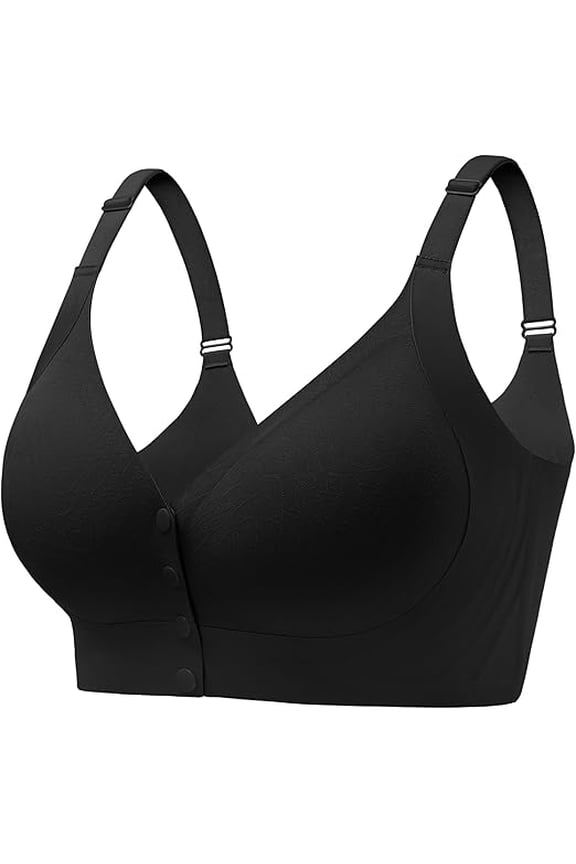 Seamless Front Closure Bras for Women Soft Jelly Wireless Bralettes,Black